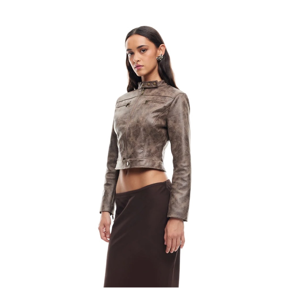 BELLA MOTO JACKET | CHOCOLATE A3 - Picture 4 of 12